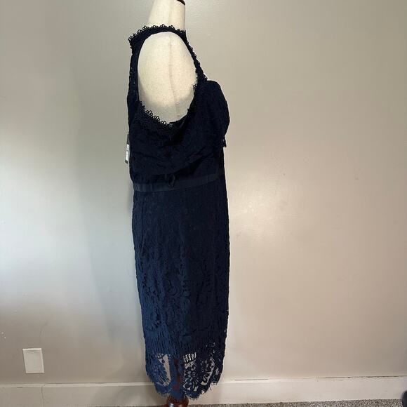 CITY CHIC Women's Pippa Lace Dress Size M In Navy - Picture 5 of 13